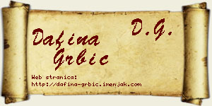 Dafina Grbić vizit kartica